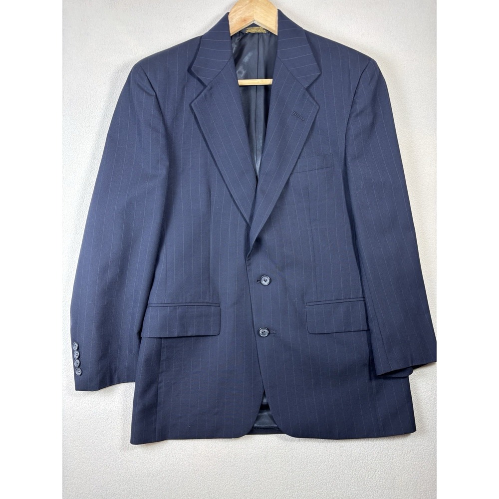 🇺🇸 Britches‎ of Georgetowne USA Made Blazer Jacket Mens 38 Blue Pin Stripe